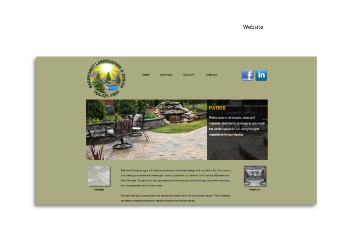 Barnhardt Landscaping website created by AST Studio